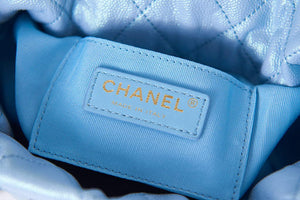 Chanel AS2859 Bucket Bag Shoulder Bag Shiny Grained Calfskin Light Blue - Default Title - View 10