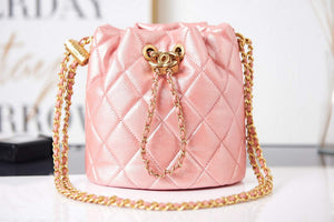 Chanel AS2859 Bucket Bag Shoulder Bag Shiny Grained Calfskin Pink - Default Title - View 2