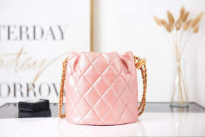Chanel AS2859 Bucket Bag Shoulder Bag Shiny Grained Calfskin Pink - Default Title - View 4