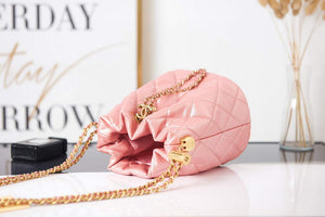 Chanel AS2859 Bucket Bag Shoulder Bag Shiny Grained Calfskin Pink - Default Title - View 7
