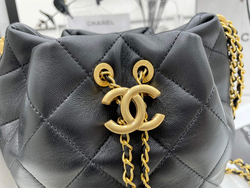 Chanel AS2859 Bucket Bag Lambskin Black