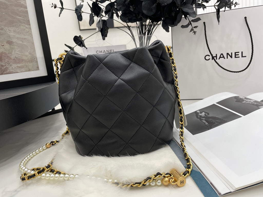 Chanel AS2859 Bucket Bag Lambskin Black