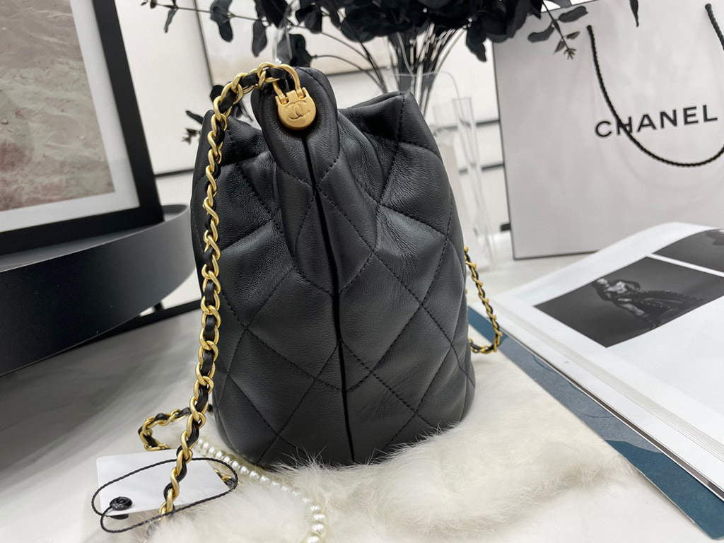 Chanel AS2859 Bucket Bag Lambskin Black