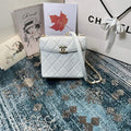 Chanel AS2877 Small Box Bag Lambskin Gold Metal Beige