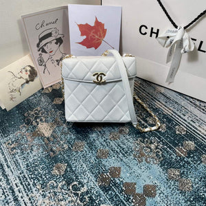 Chanel AS2877 Small Box Bag Lambskin Gold Metal Beige - Default Title - View 1