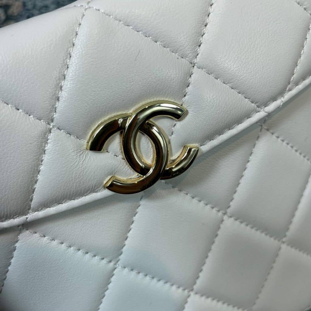 Chanel AS2877 Small Box Bag Lambskin Gold Metal Beige