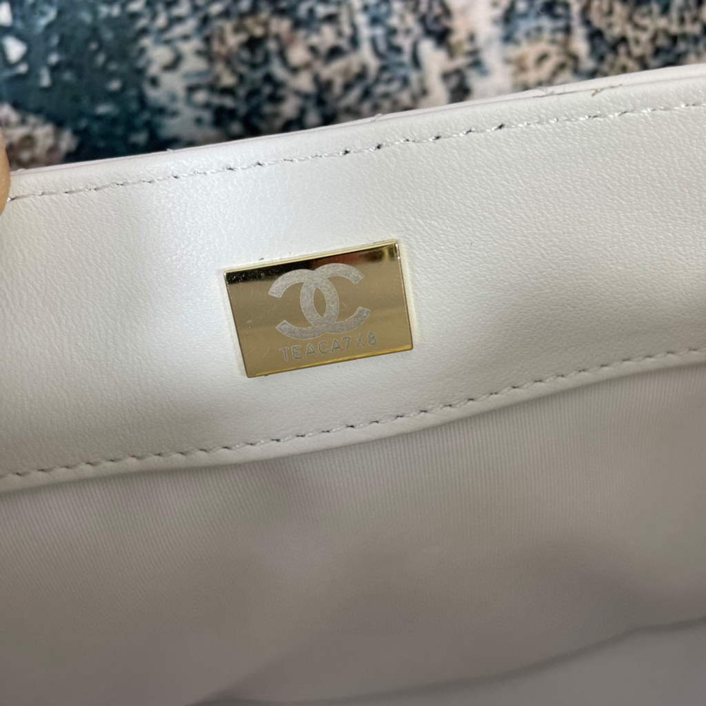 Chanel AS2877 Small Box Bag Lambskin Gold Metal Beige