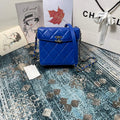 Chanel AS2877 Small Box Bag Lambskin Gold Metal Blue