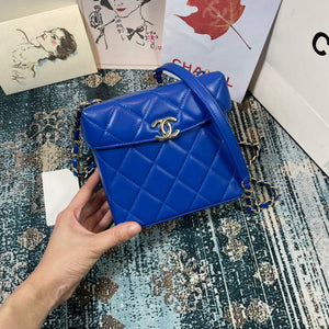 Chanel AS2877 Small Box Bag Lambskin Gold Metal Blue - Default Title - View 2