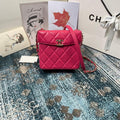 Chanel AS2877 Small Box Bag Lambskin Gold Metal Plum