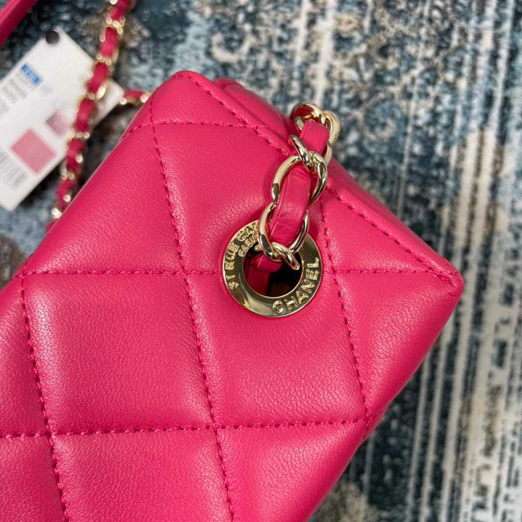 Chanel AS2877 Small Box Bag Lambskin Gold Metal Plum