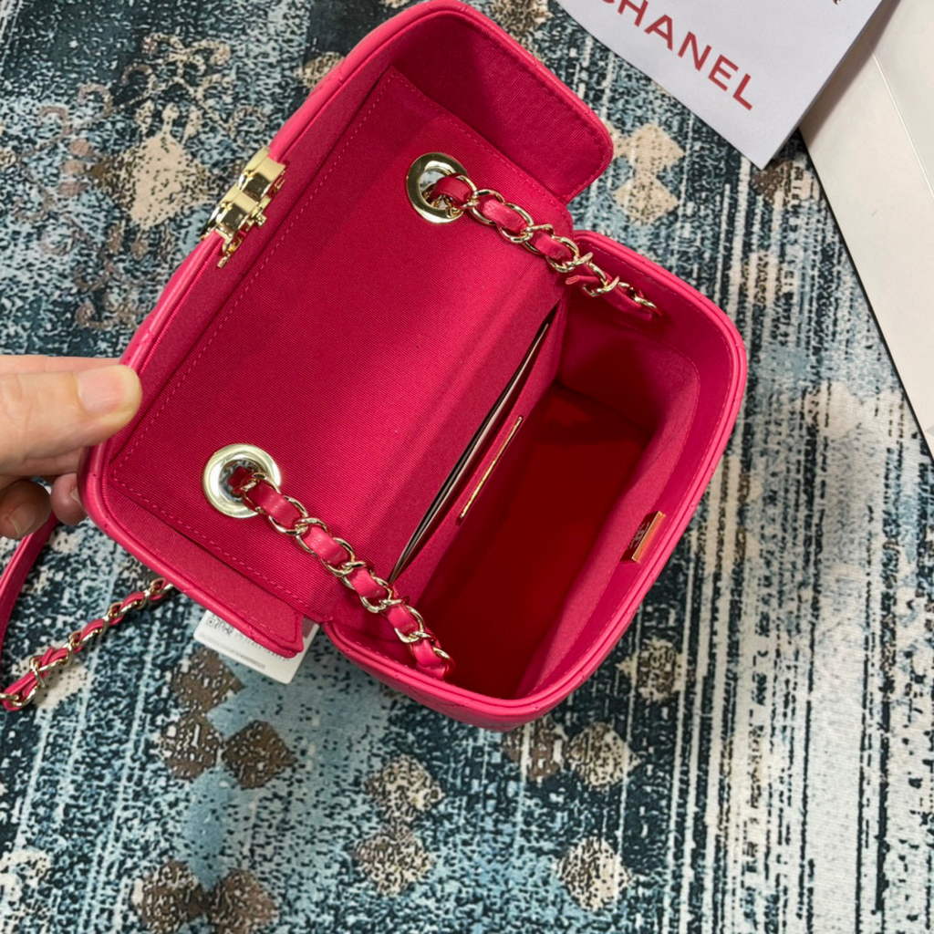 Chanel AS2877 Small Box Bag Lambskin Gold Metal Plum