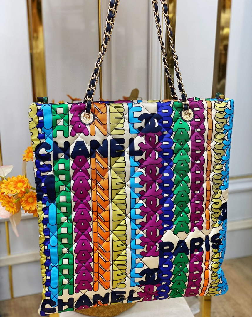 Chanel AS2896 Large Shopping Bag Printed fabric Metal Multicolor - Default Title - View 2
