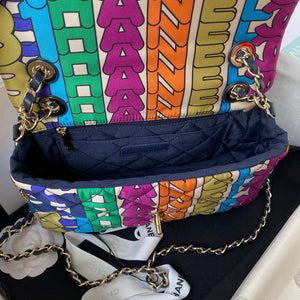 Chanel AS2897 Flap Bag Printed Fabric Gold Tone Metal Multicolor - Default Title - View 7