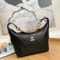 Chanel AS2910 Hobo Handbag Calfskin Black Gold - Default Title - View 1