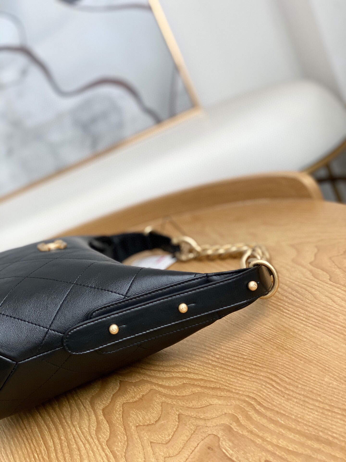 Chanel AS2910 Hobo Handbag Calfskin Black Gold - Default Title - View 4