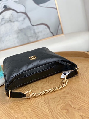 Chanel AS2910 Hobo Handbag Calfskin Black Gold - Default Title - View 6