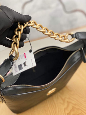 Chanel AS2910 Hobo Handbag Calfskin Black Gold - Default Title - View 8