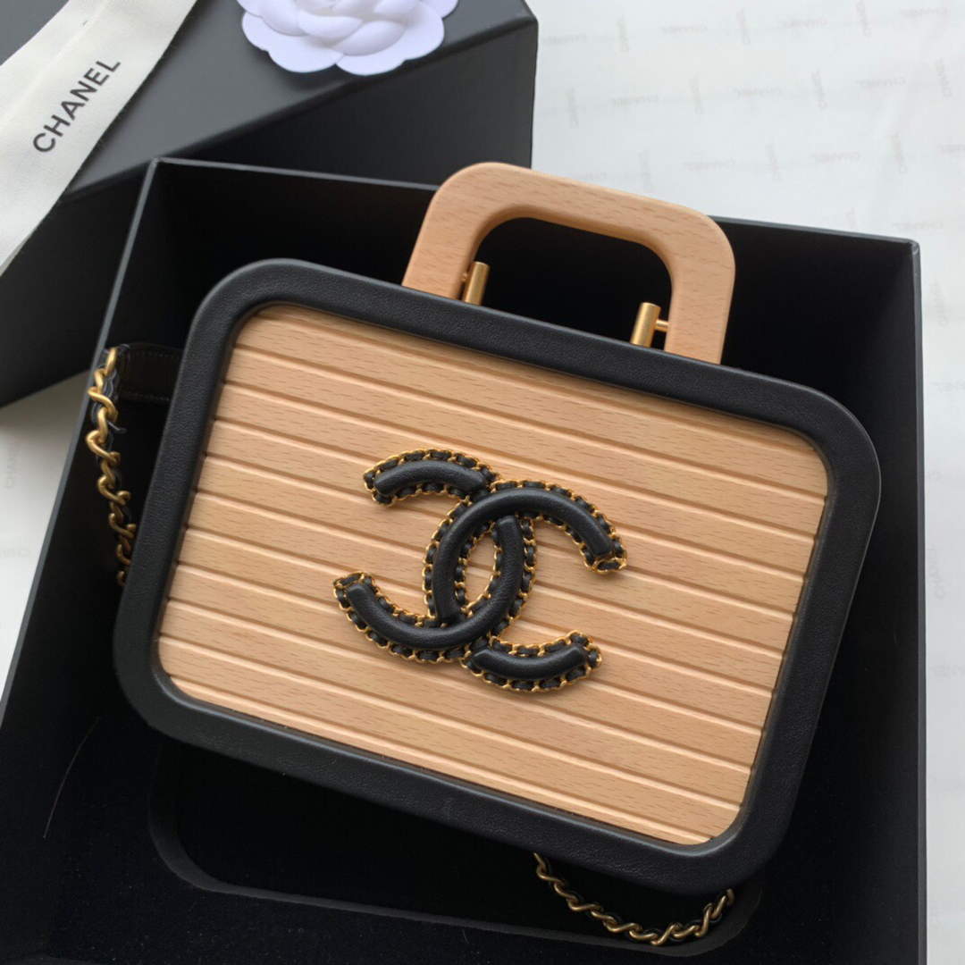 Chanel AS2926 Chanel Vanity Case Beech Wood Box Bag