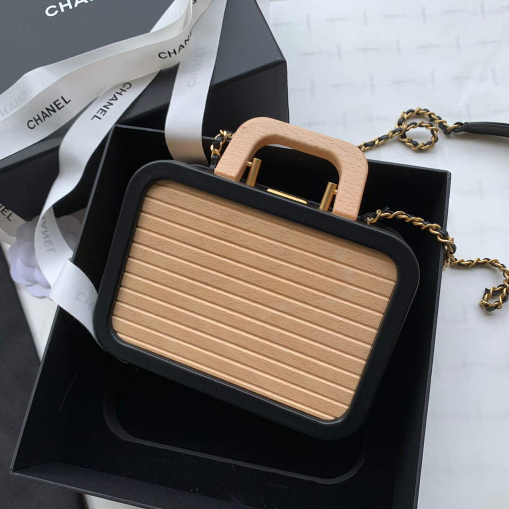 Chanel AS2926 Chanel Vanity Case Beech Wood Box Bag
