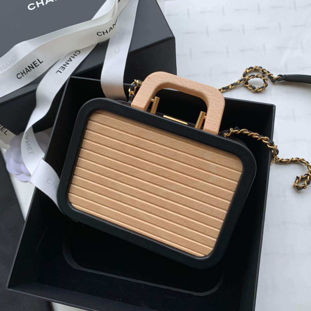 Chanel AS2926 Chanel Vanity Case Beech Wood Box Bag