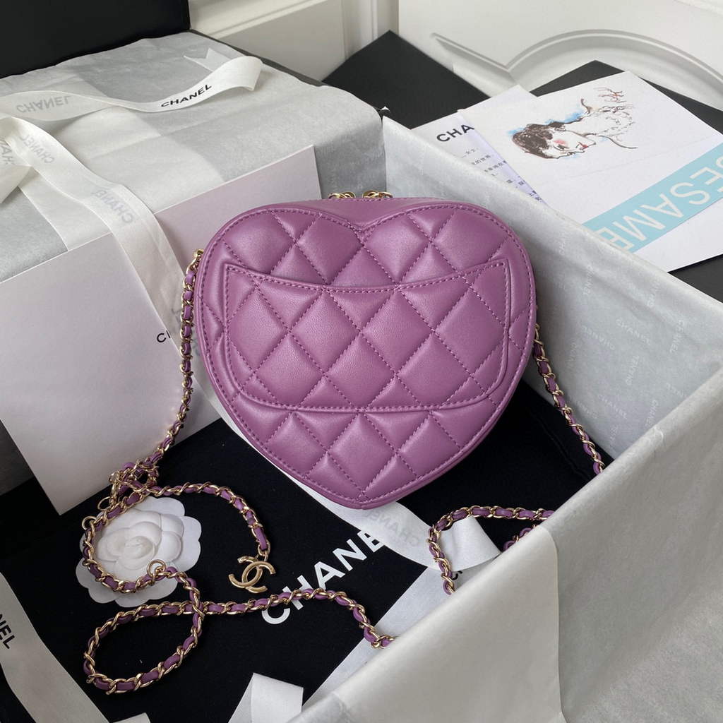 Chanel AS2927 Flap Bag Lambskin Purple