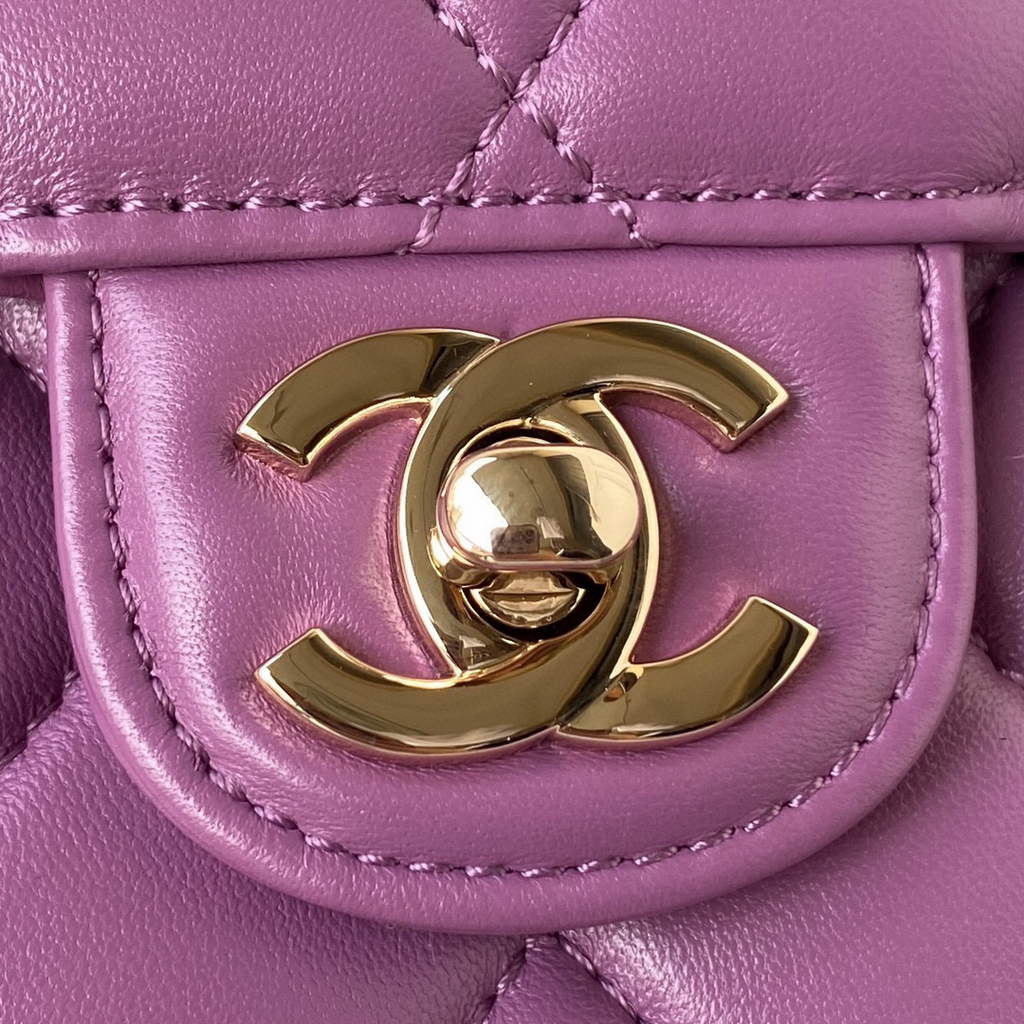 Chanel AS2927 Flap Bag Lambskin Purple