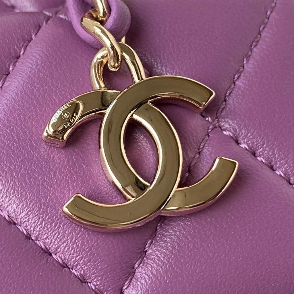 Chanel AS2927 Flap Bag Lambskin Purple