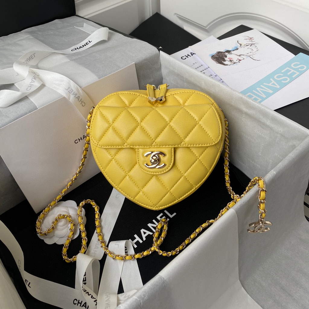 Chanel AS2927 Flap Bag Lambskin Yellow