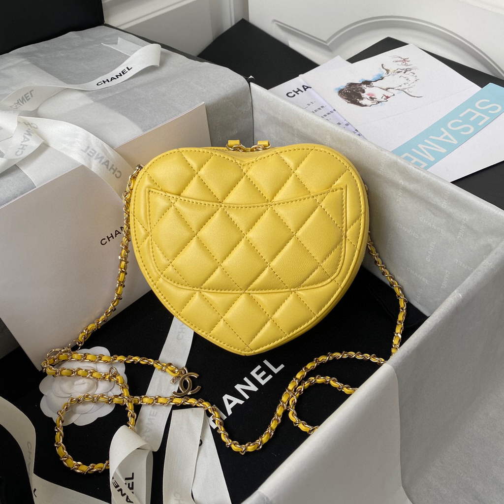 Chanel AS2927 Flap Bag Lambskin Yellow