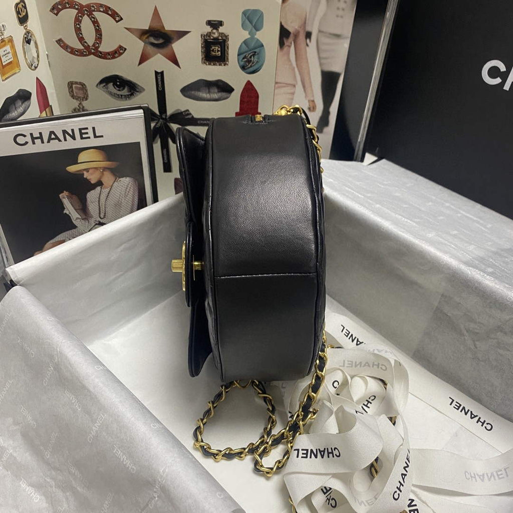 Chanel AS2928 Flap Large Heart Bag Lambskin Black