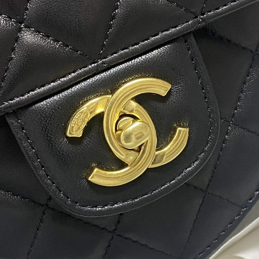 Chanel AS2928 Flap Large Heart Bag Lambskin Black