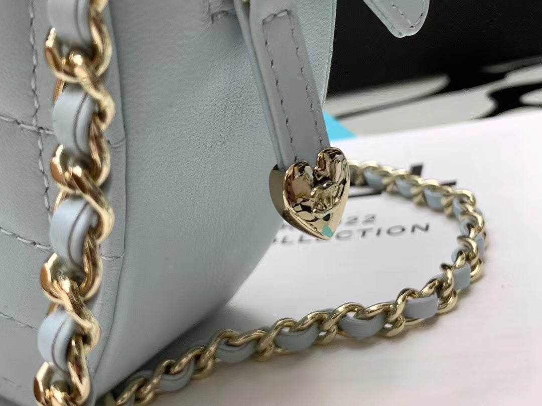 Chanel AS3191 Large Heart Bag Lambskin Light Blue - Default Title - View 6