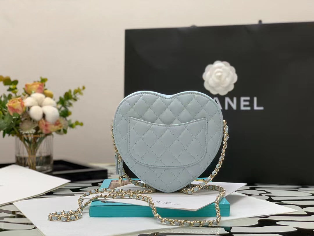 Chanel AS3191 Large Heart Bag Lambskin Light Blue - Default Title - View 8