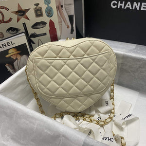 Chanel AS2928 Flap Large Heart Bag Lambskin White - Default Title - View 3