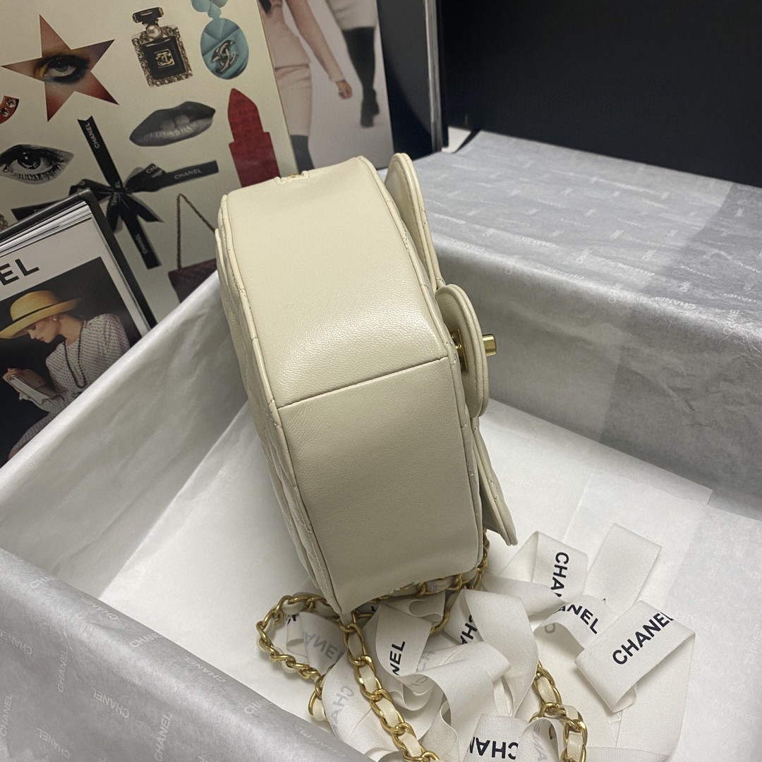 Chanel AS2928 Flap Large Heart Bag Lambskin White