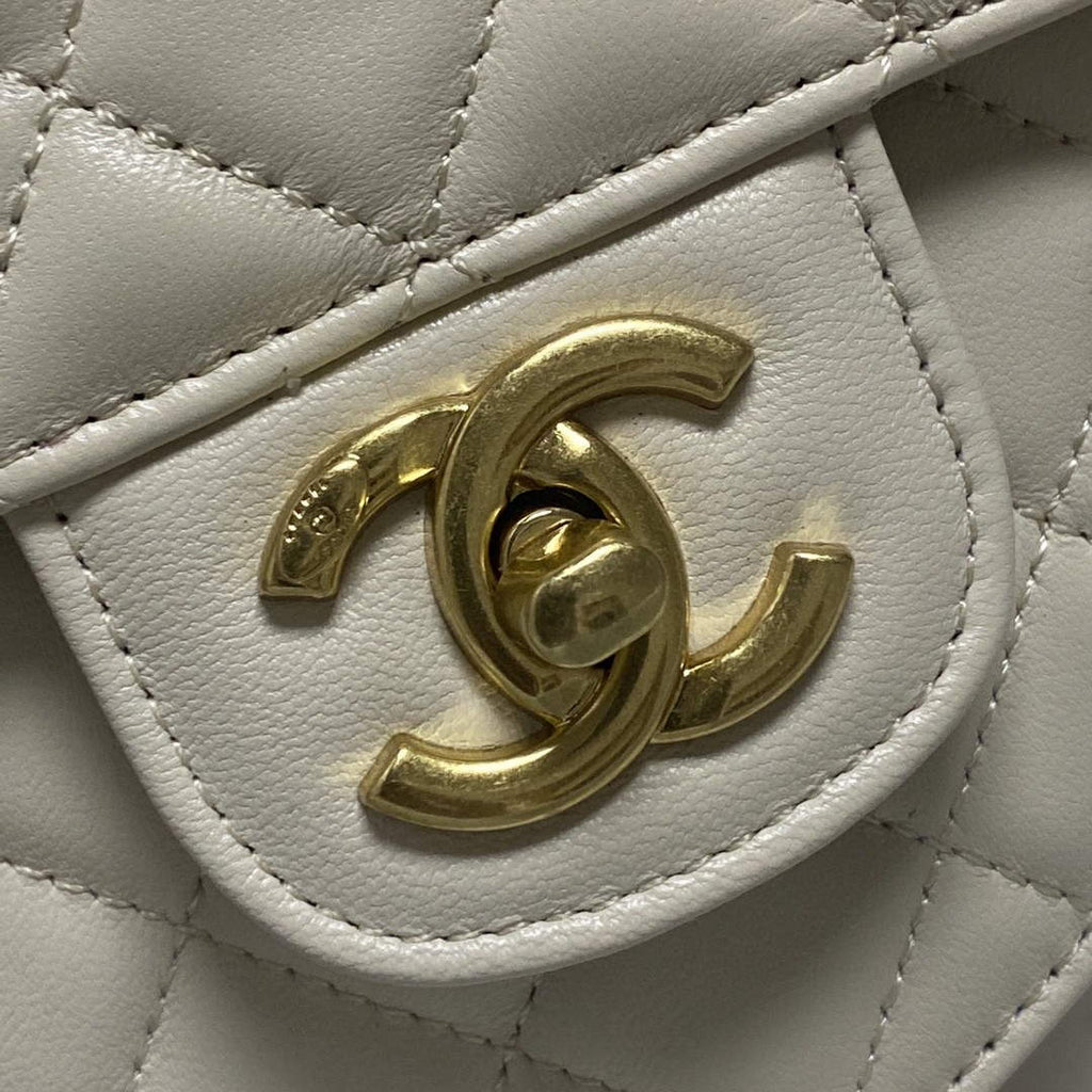 Chanel AS2928 Flap Large Heart Bag Lambskin White