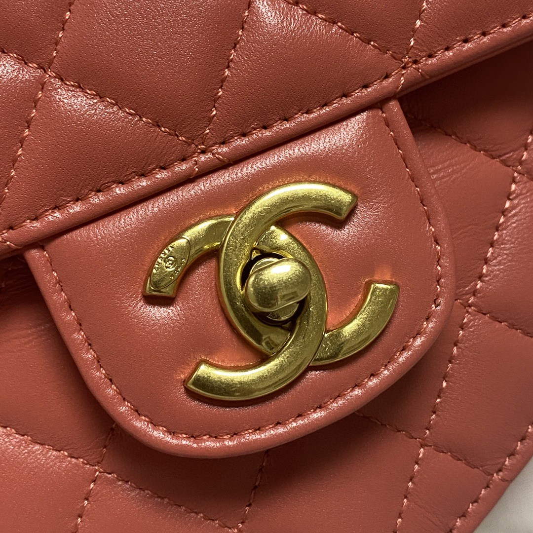 Chanel AS2928 Flap Large Heart Bag Lambskin Pink