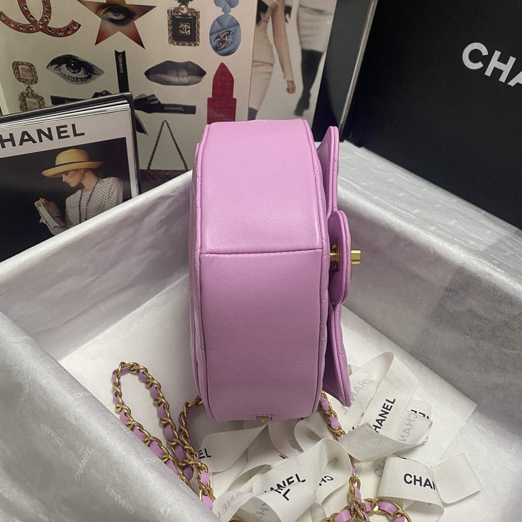 Chanel AS2928 Flap Large Heart Bag Lambskin Purple
