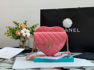Chanel AS3191 Large Heart Bag Lambskin Rose Red - Default Title - View 1