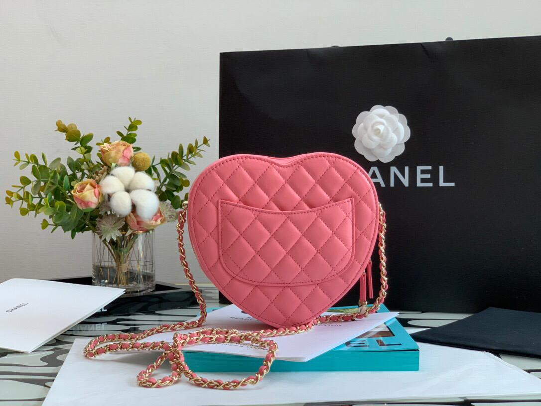 Chanel AS3191 Large Heart Bag Lambskin Rose Red - Default Title - View 8