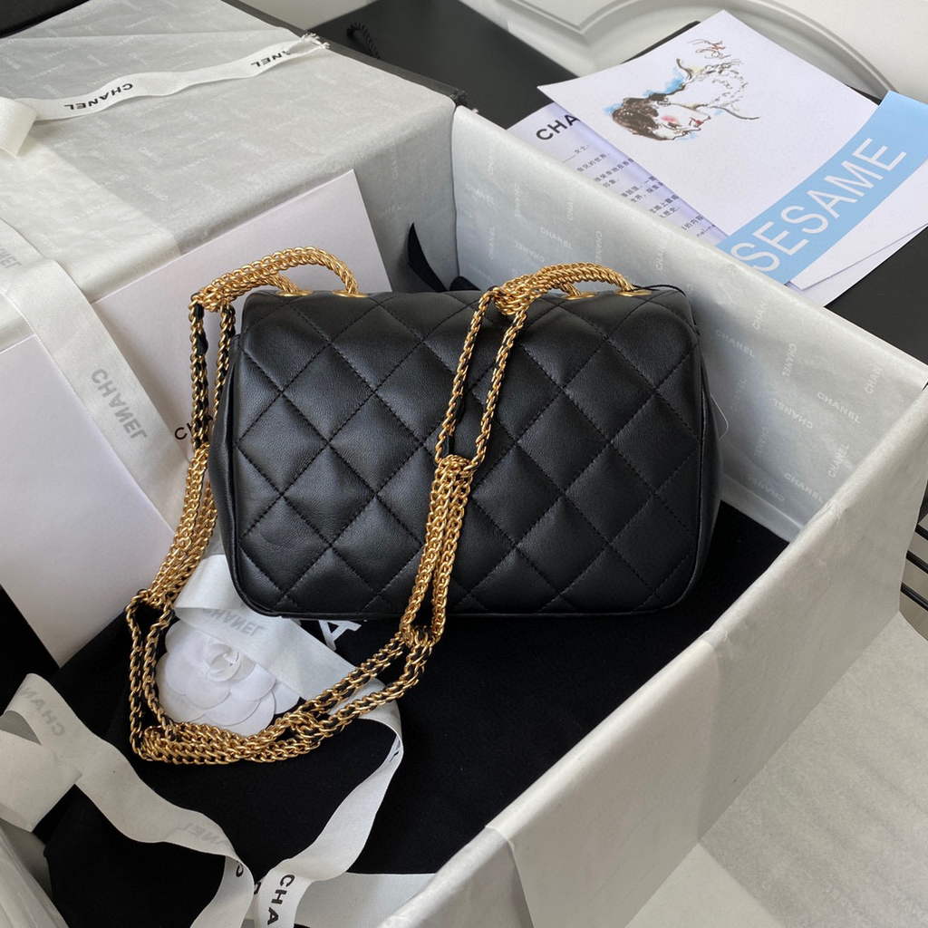 Chanel AS2975 Small Flap Bag Lambskin Black