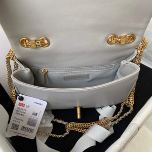 Chanel AS2975 Small Flap Bag Lambskin Gray - Default Title - View 6