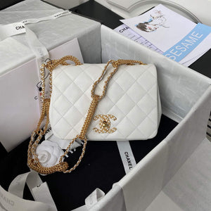 Chanel AS2975 Small Flap Bag Lambskin White - Default Title - View 1