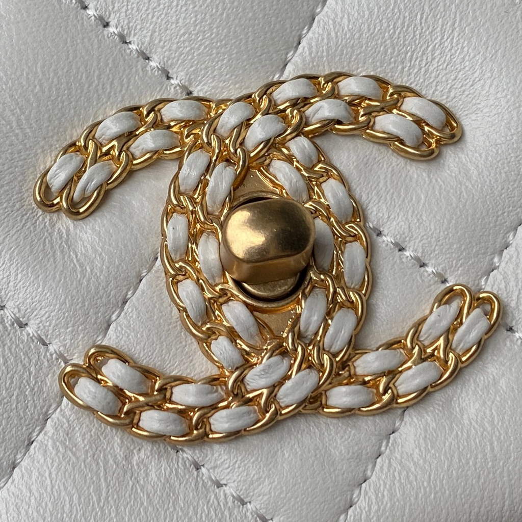 Chanel AS2975 Small Flap Bag Lambskin White