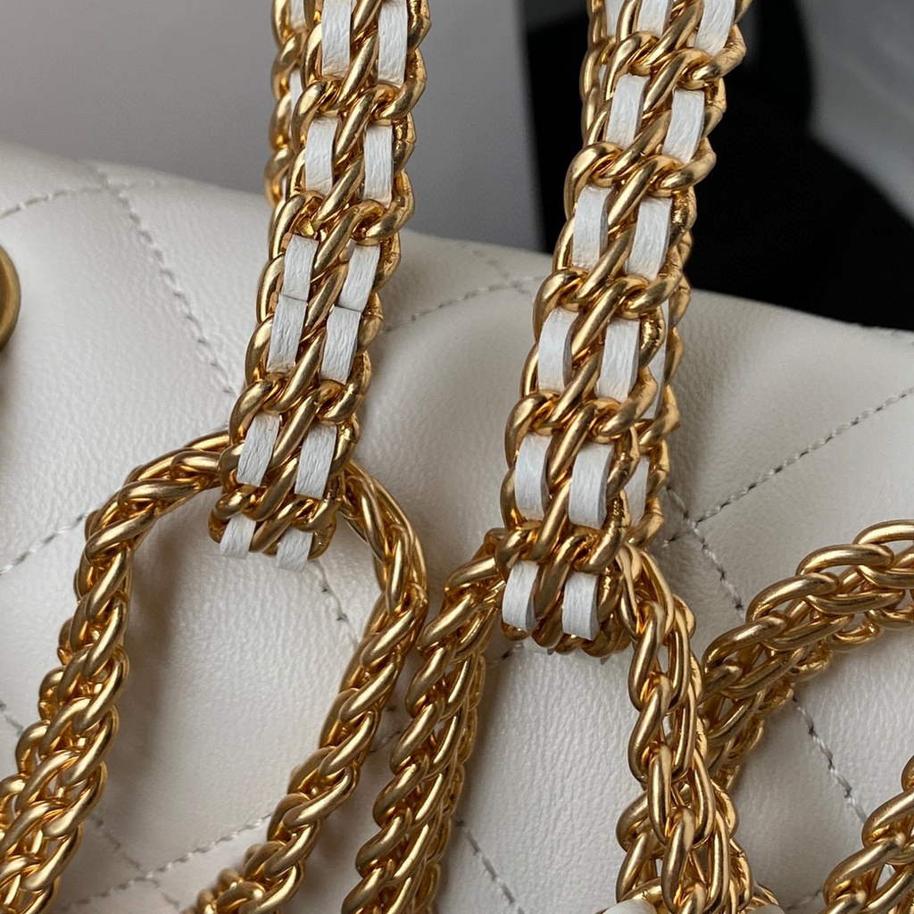 Chanel AS2975 Small Flap Bag Lambskin White