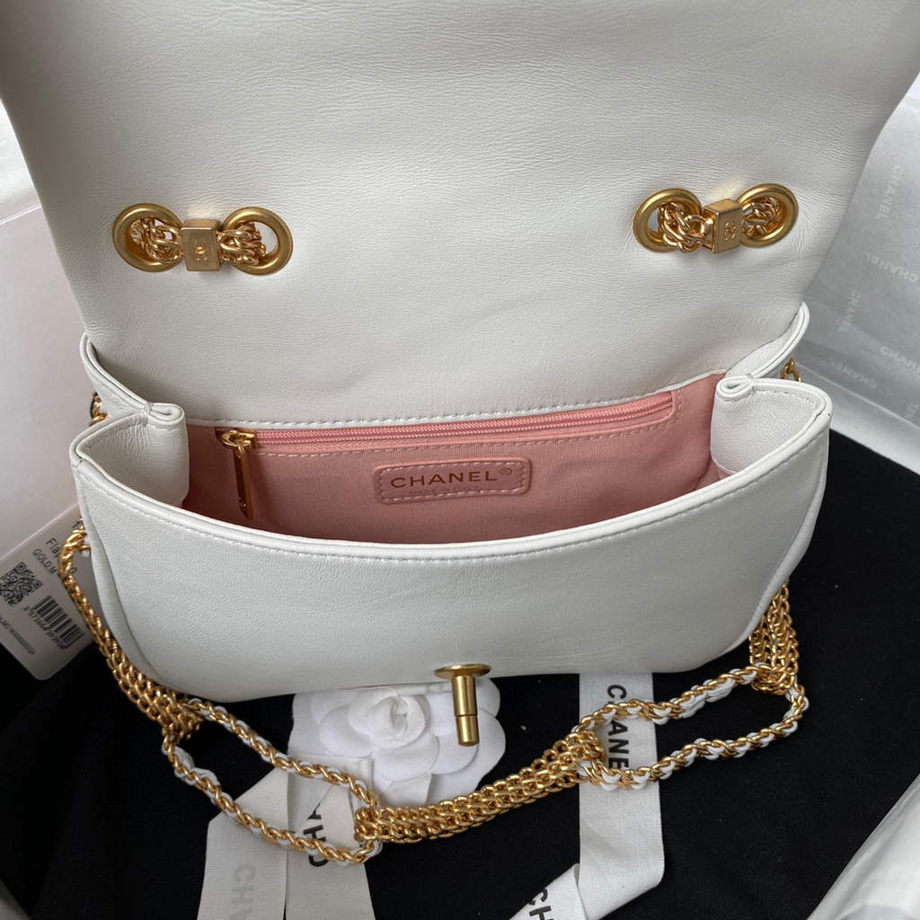 Chanel AS2975 Small Flap Bag Lambskin White