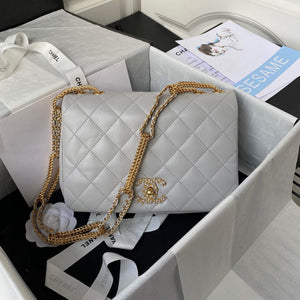 Chanel AS2976 Flap Bag Lambskin Gray - Default Title - View 1