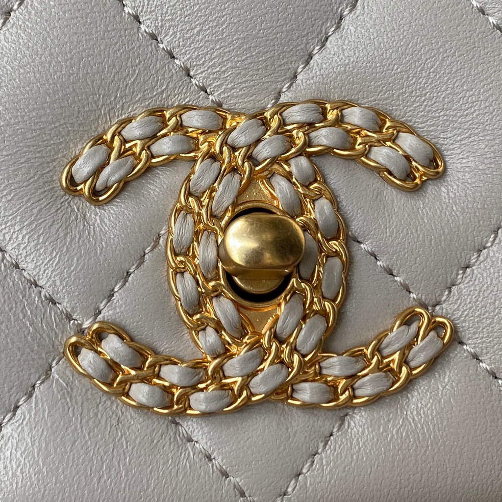 Chanel AS2976 Flap Bag Lambskin Gray