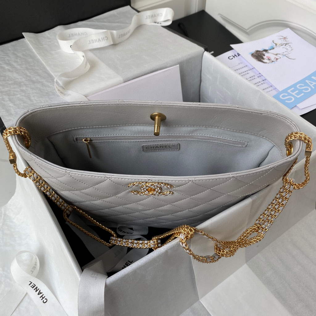 Chanel AS2977 Small Box Bag Shoulder bag Gray
